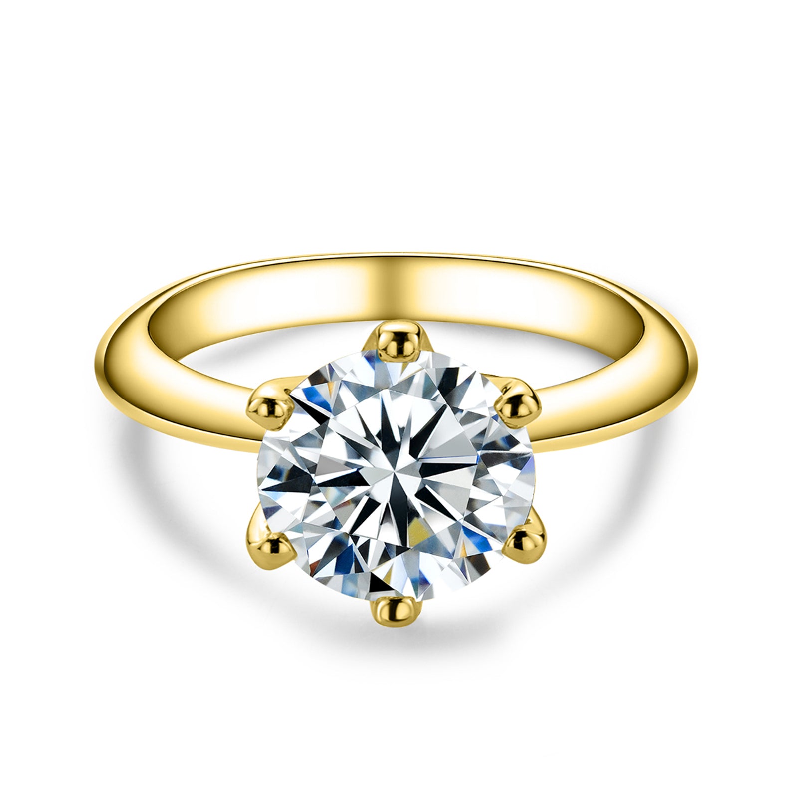 Round Cut Moissanite Engagement Ring (1/2/3 ct)