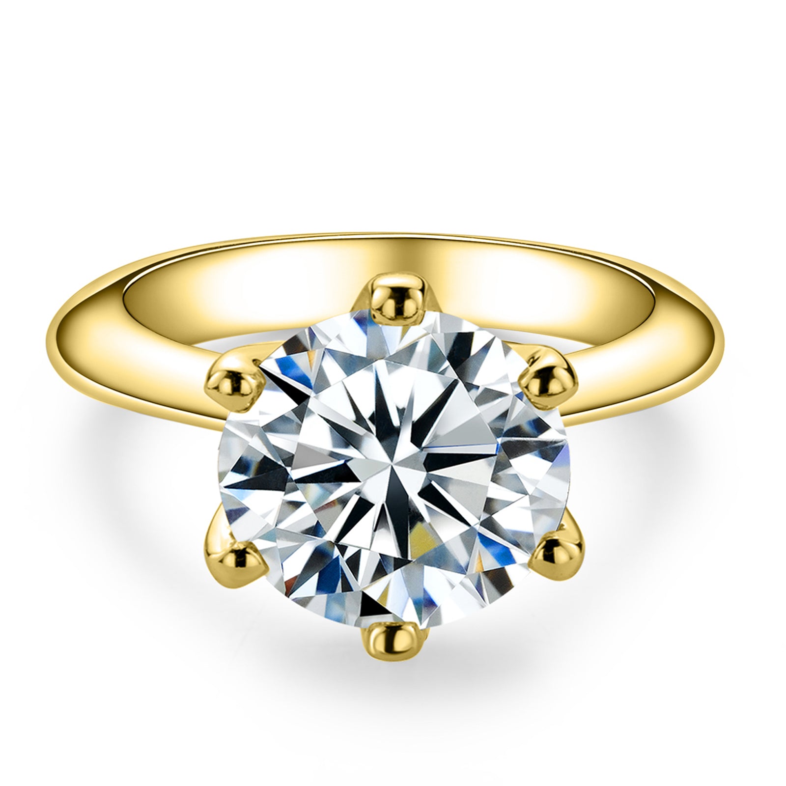 Round Cut Moissanite Engagement Ring (1/2/3 ct)