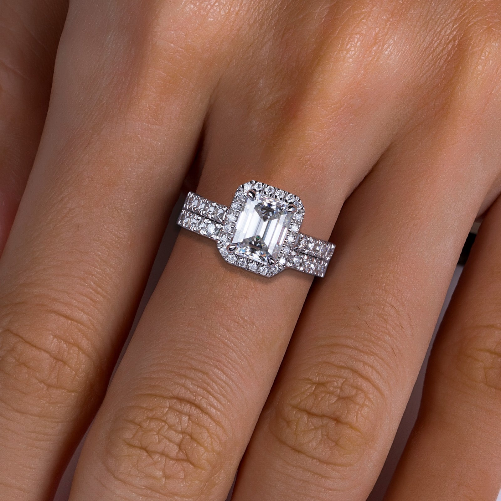 AnuClub Radiant Cut Moissanite Wedding Rings Sets 4.266cttw(3CT Center Stone) Bridal Set D Color VVS1 925 Sterling Silver Engagement Promise Anniversary Ring for Women With Certificate