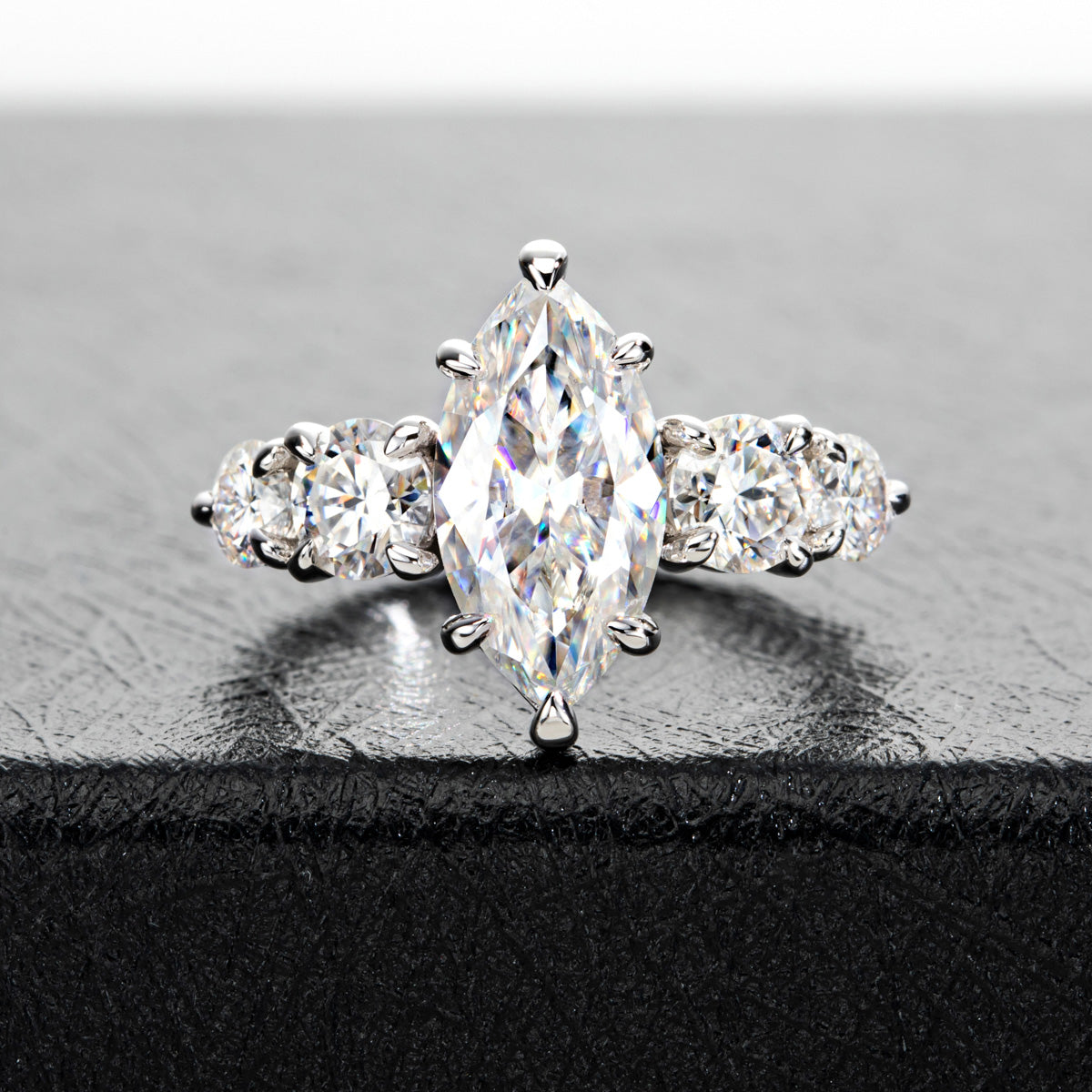 S925 Silver Marquise Cut Moissanite Special Design Ring