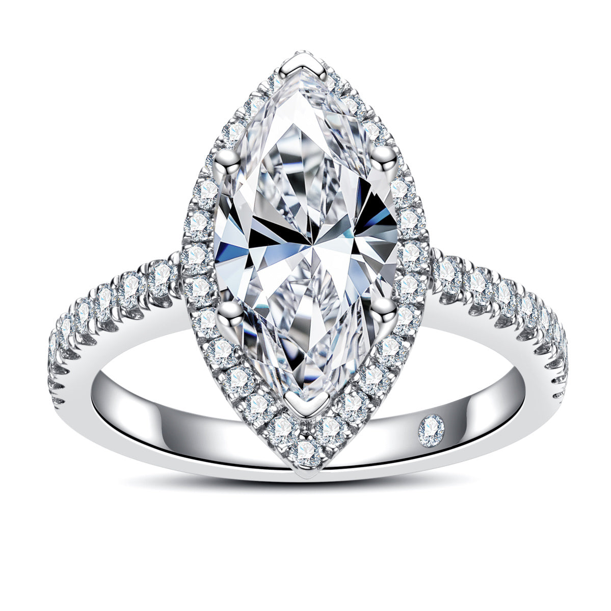 S925 Silver Marquise Moissanite Ring