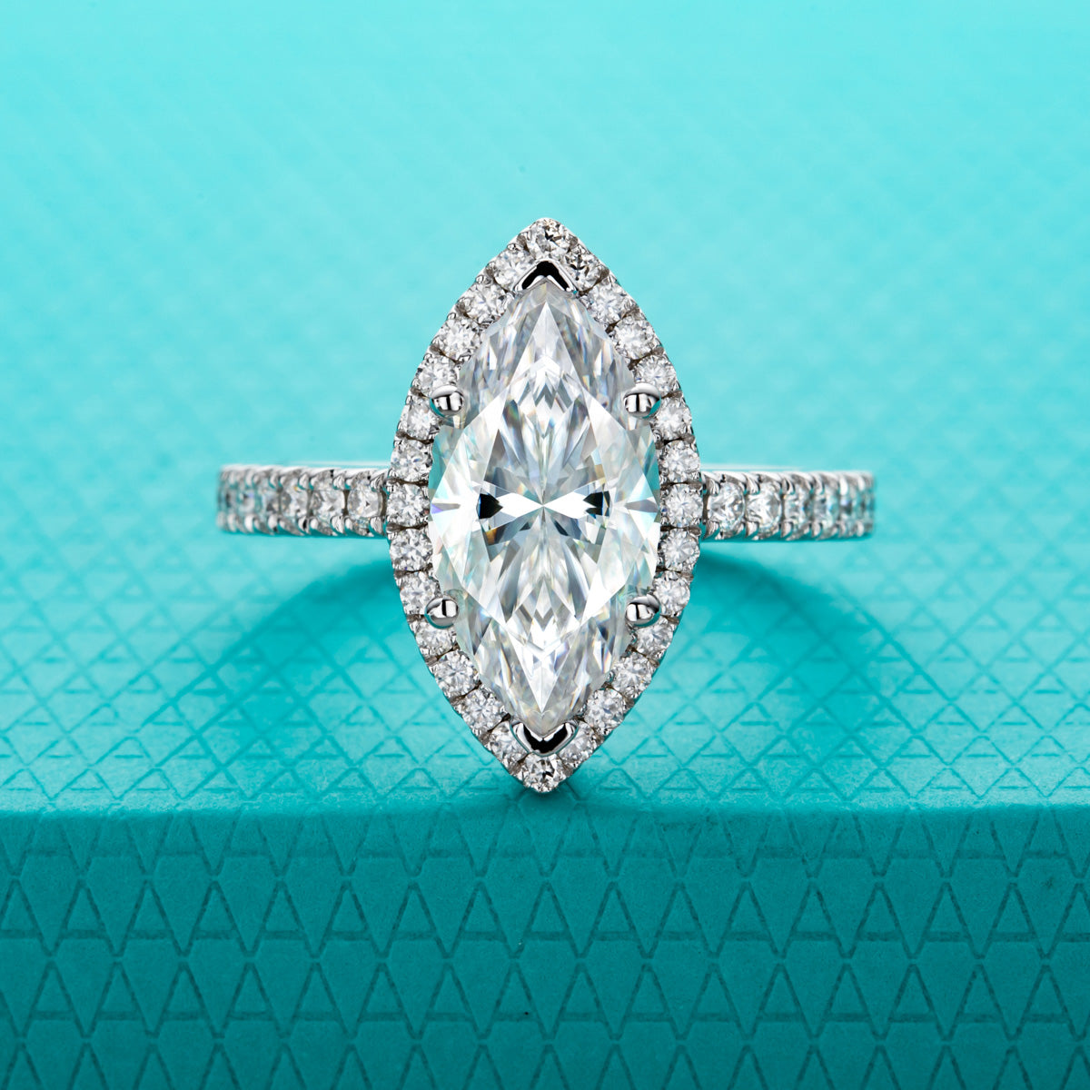 S925 Silver Marquise Moissanite Ring