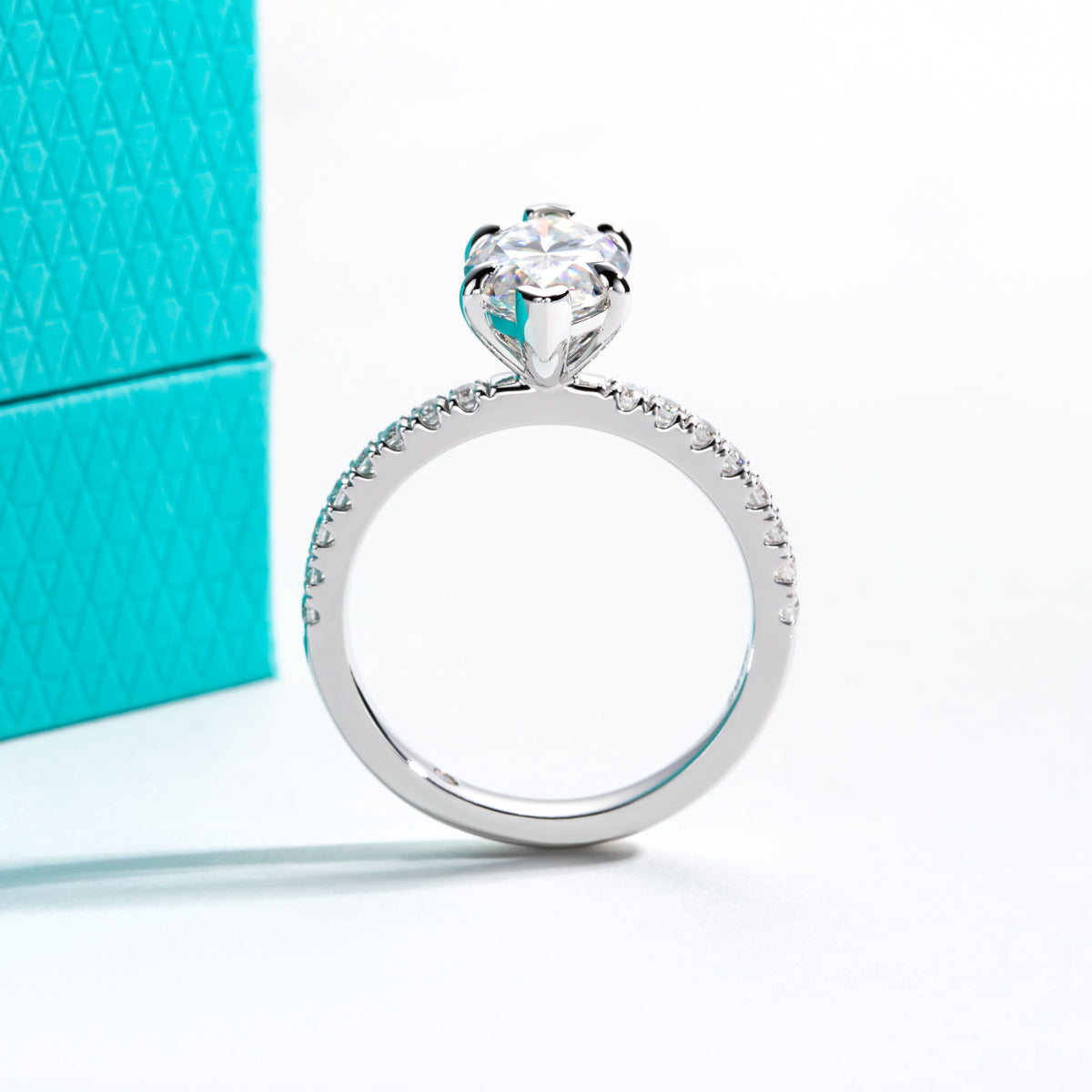 S925 Sterling Silver Marquise Cut Moissanite Ring