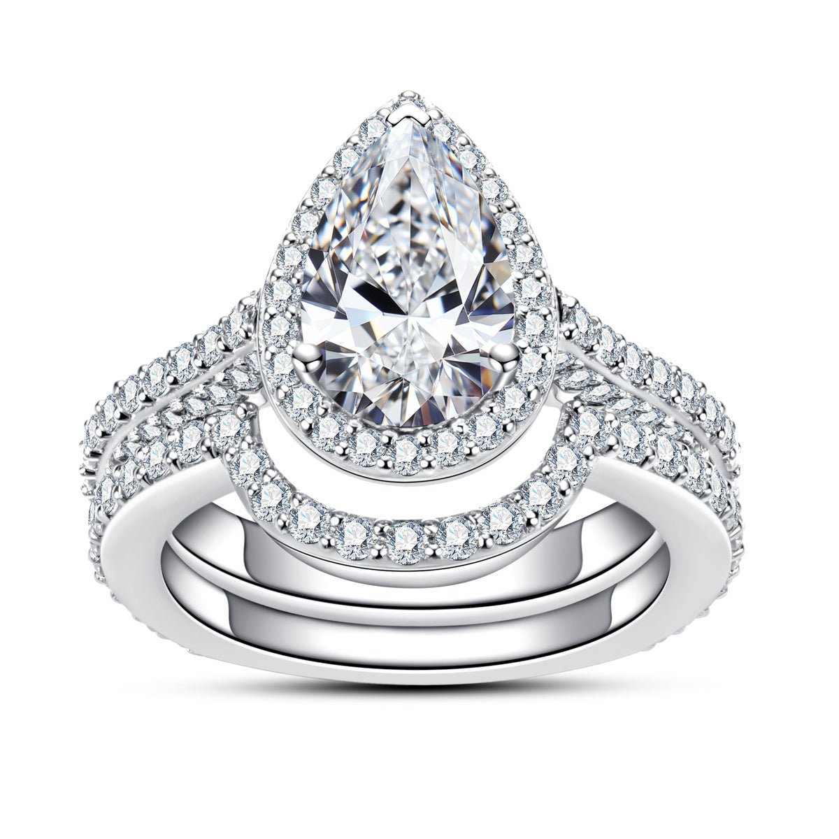 Pear Moissanite S925 Silver Rings | Assorted Designs