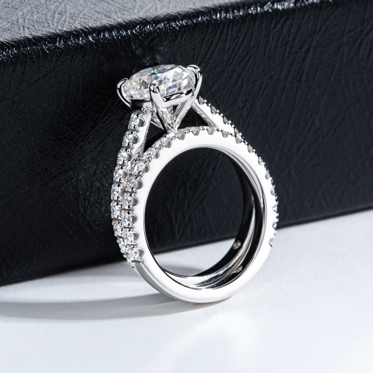 S925 Sterling Silver Oval Moissanite Stackable Ring Set