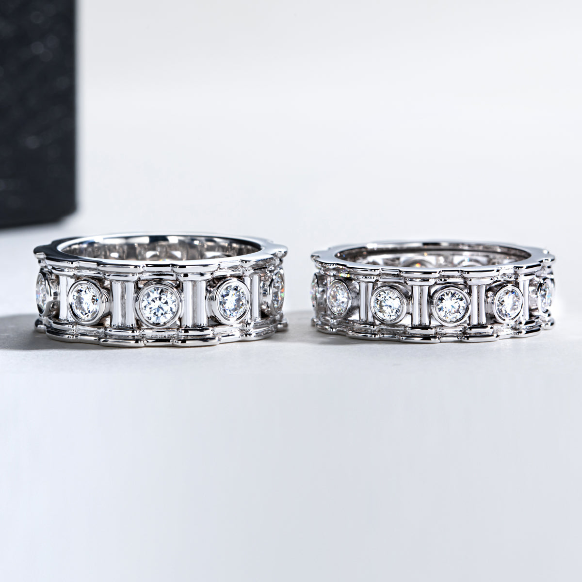 Roman Pillar Moissanite Ring | Solid S925 Silver Band