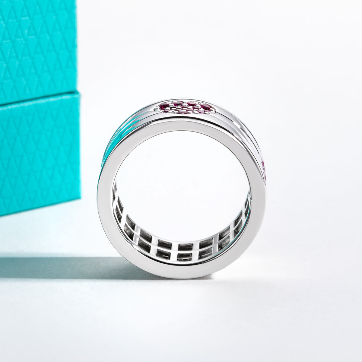 S925 Sterling Silver Heart Spinnable Rotating Ring