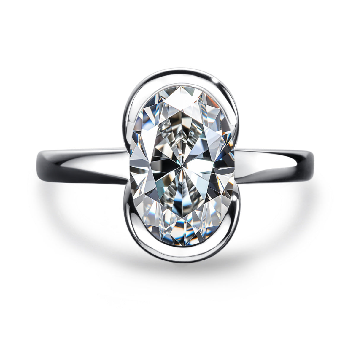 S925 Silver 3.0ct Oval Moissanite Special Edition Ring