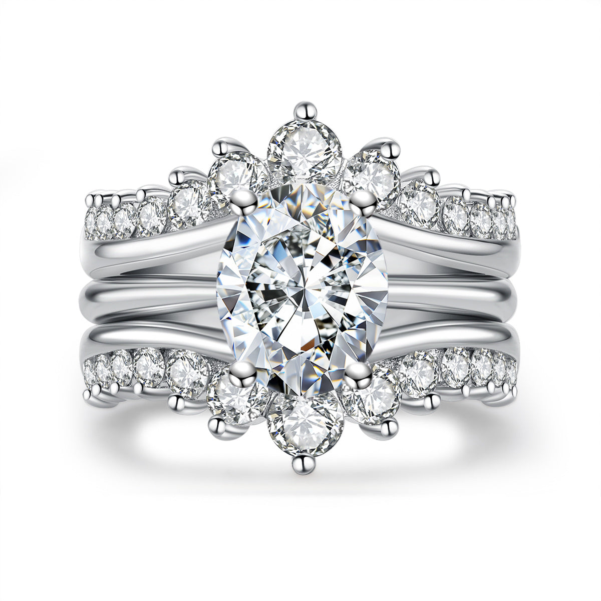 S925‑Silver Moissanite Stackable Ring Set