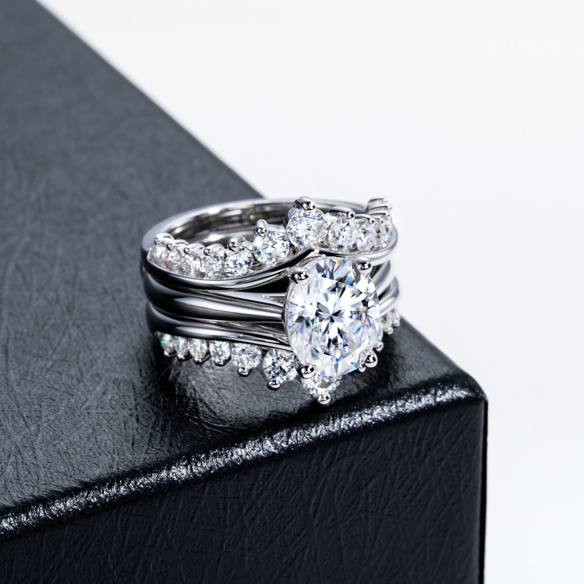 S925‑Silver Moissanite Stackable Ring Set