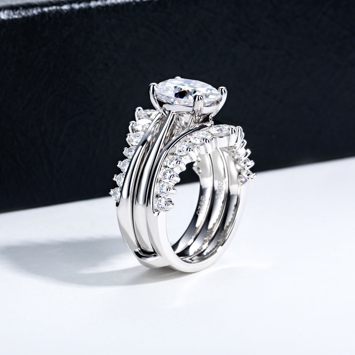 S925‑Silver Moissanite Stackable Ring Set