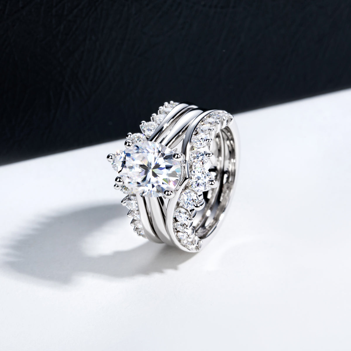 S925‑Silver Moissanite Stackable Ring Set