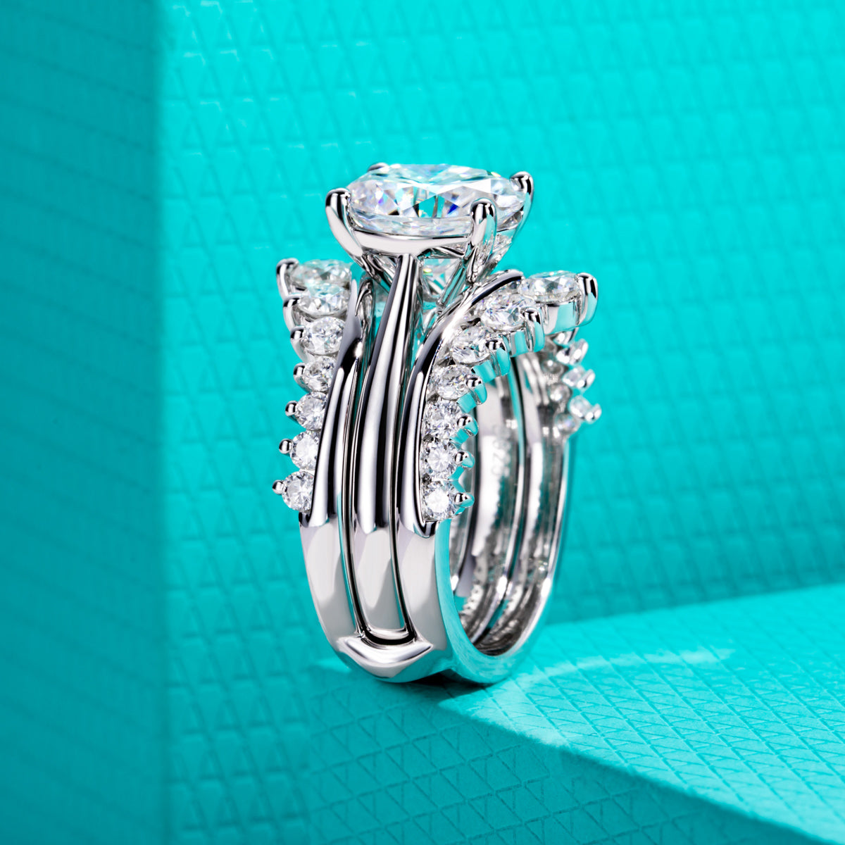 S925‑Silver Moissanite Stackable Ring Set