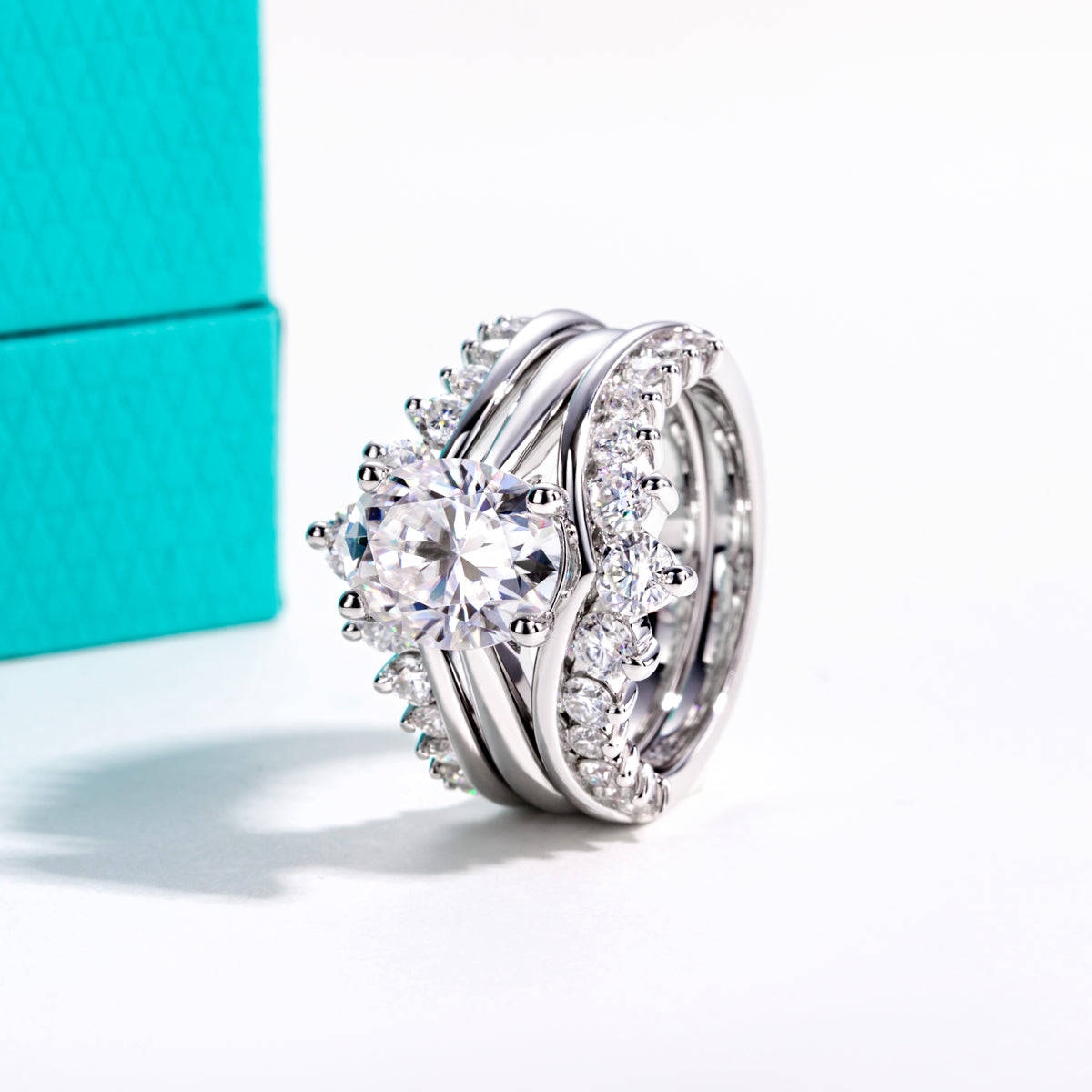 S925‑Silver Moissanite Stackable Ring Set