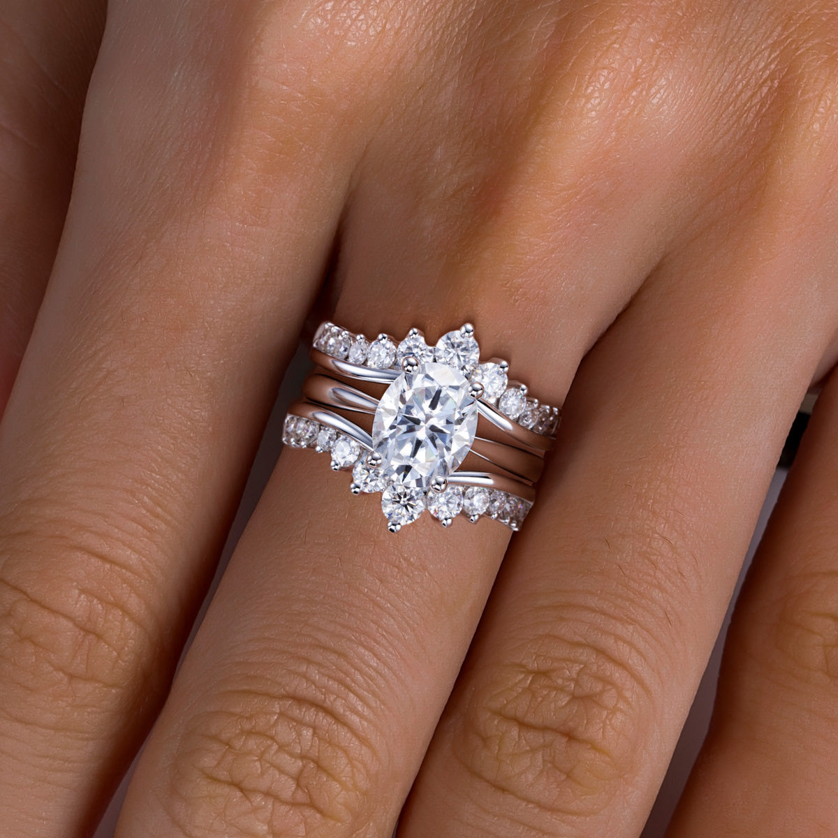 S925‑Silver Moissanite Stackable Ring Set