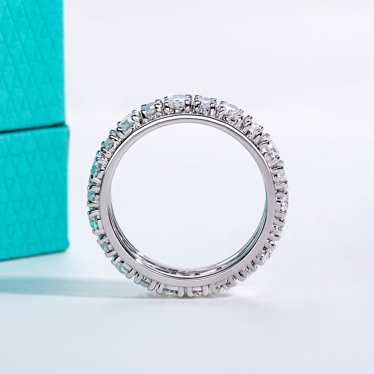 S925 Sterling‑Silver Irregular‑Shape Moissanite Full‑Band Ring