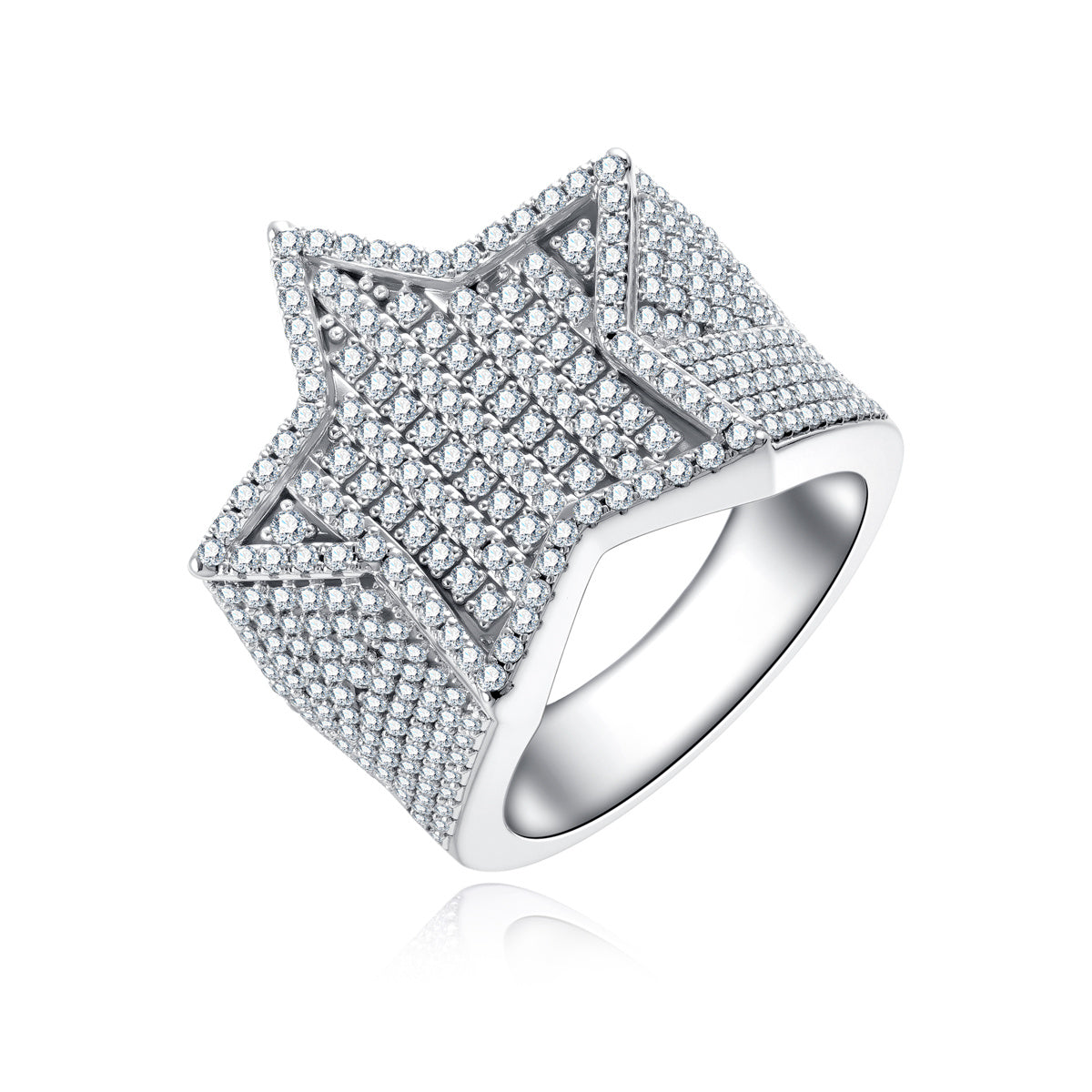 Hip‑Hop Star Moissanite Ring in S925 Sterling Silver