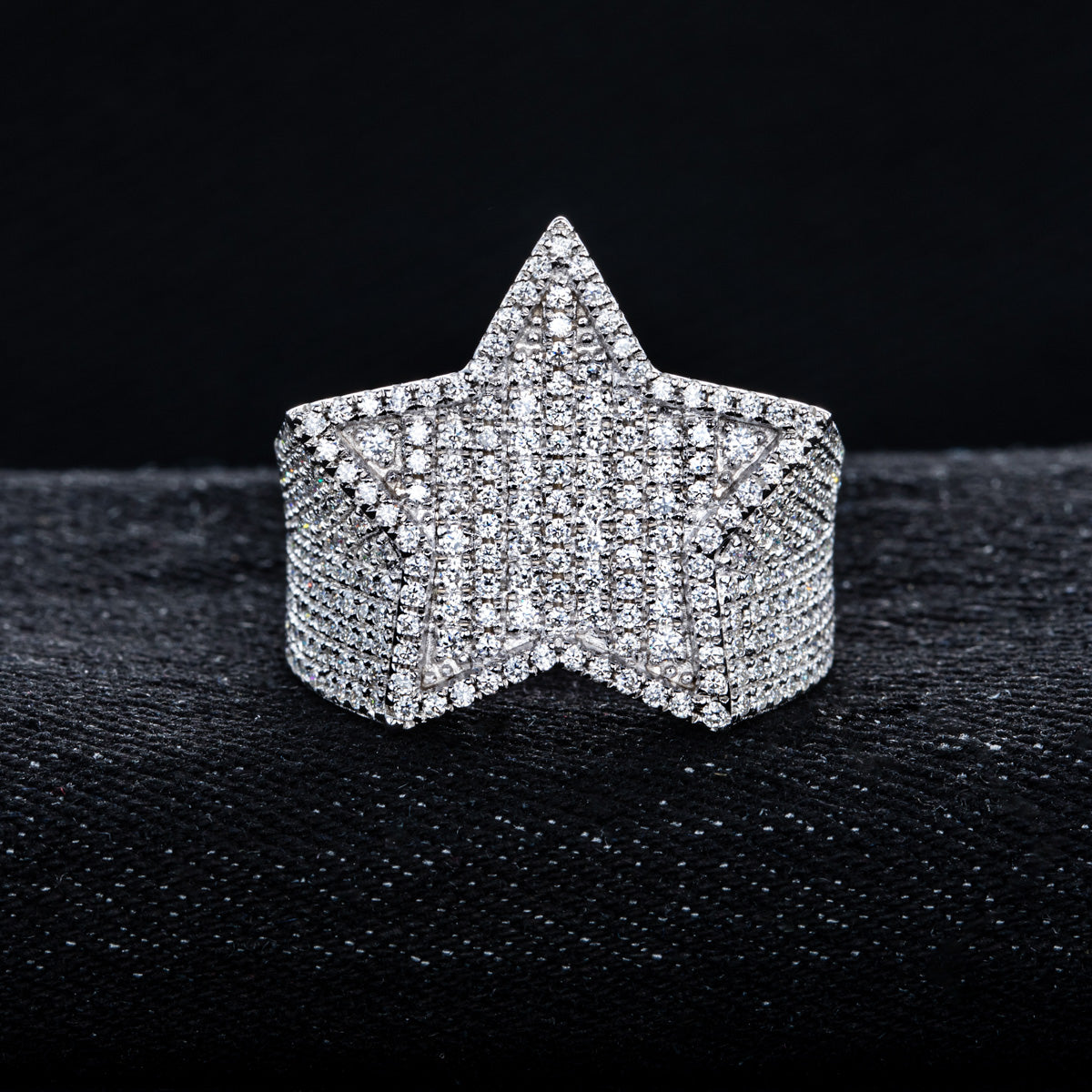 Hip‑Hop Star Moissanite Ring in S925 Sterling Silver