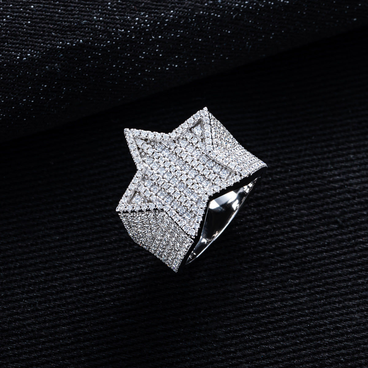 Hip‑Hop Star Moissanite Ring in S925 Sterling Silver