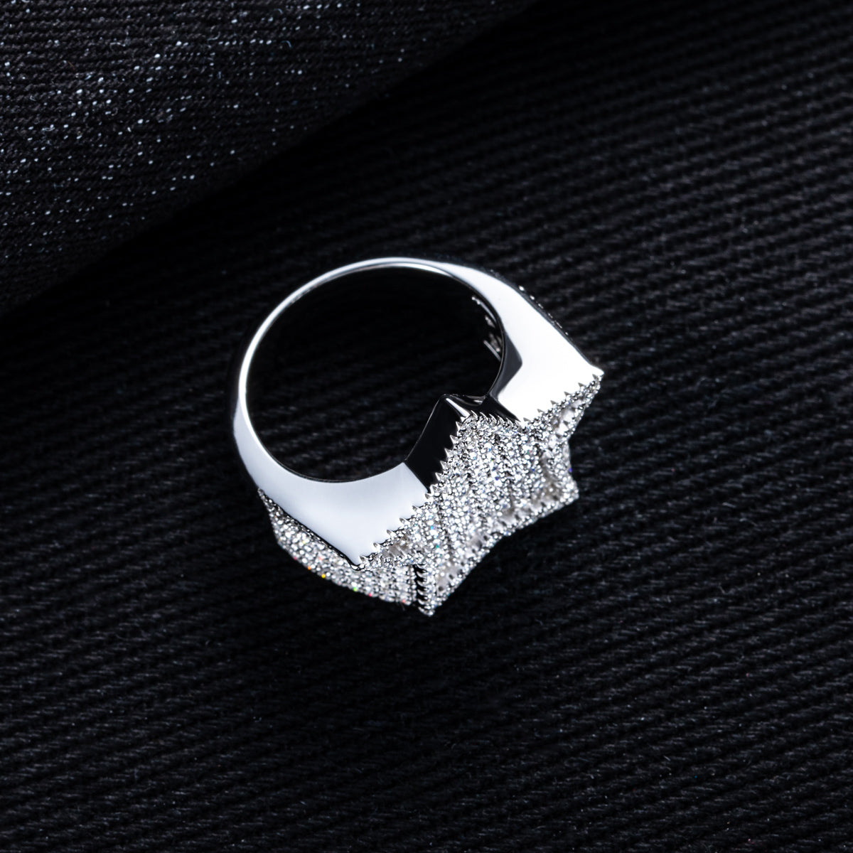 Hip‑Hop Star Moissanite Ring in S925 Sterling Silver