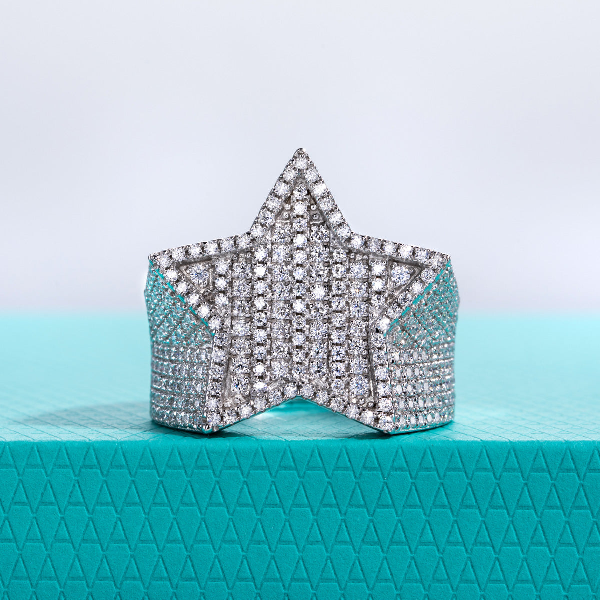 Hip‑Hop Star Moissanite Ring in S925 Sterling Silver
