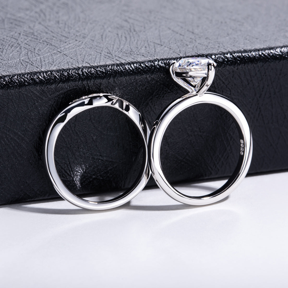 S925 Sterling‑Silver Pear‑Shaped Moissanite Stackable Ring Set