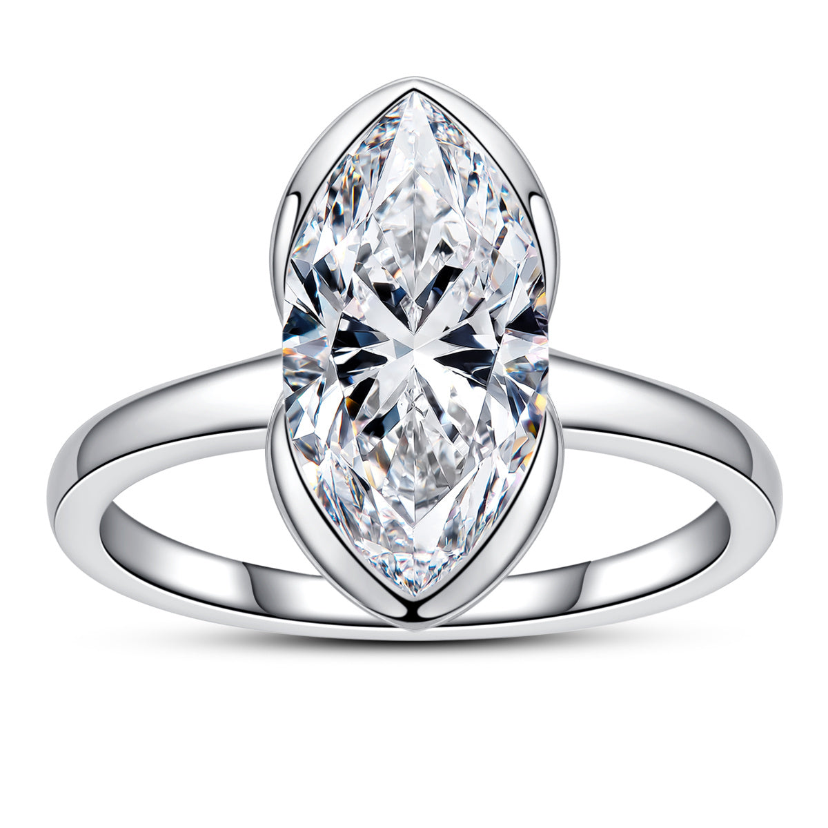 3.0CT Marquise‑Cut Moissanite Ring in S925 Sterling Silver