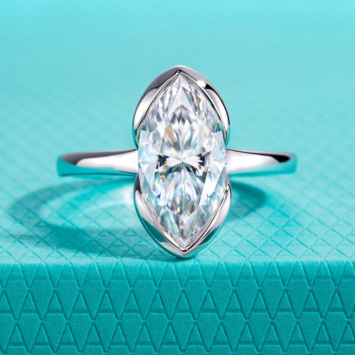 3.0CT Marquise‑Cut Moissanite Ring in S925 Sterling Silver