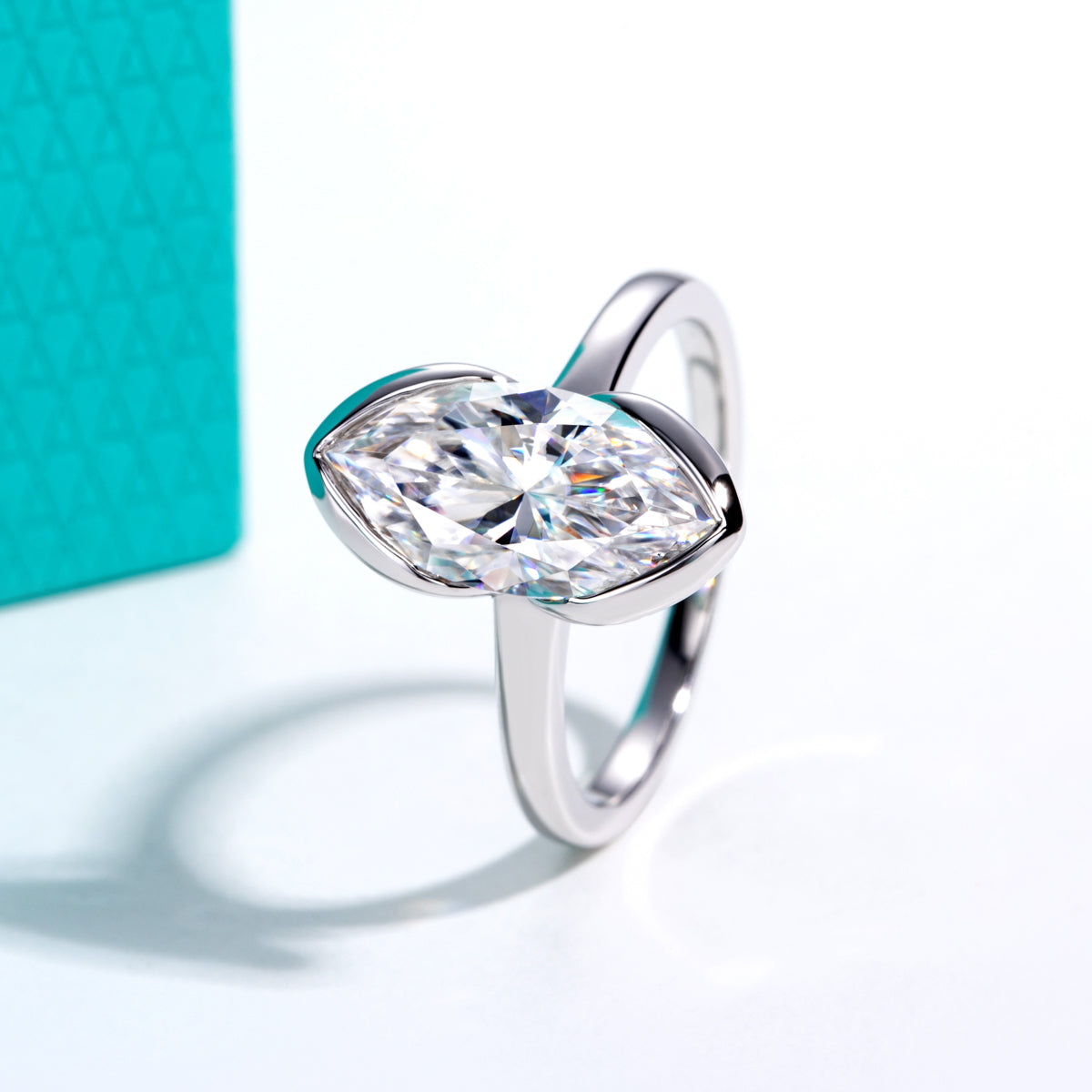 3.0CT Marquise‑Cut Moissanite Ring in S925 Sterling Silver