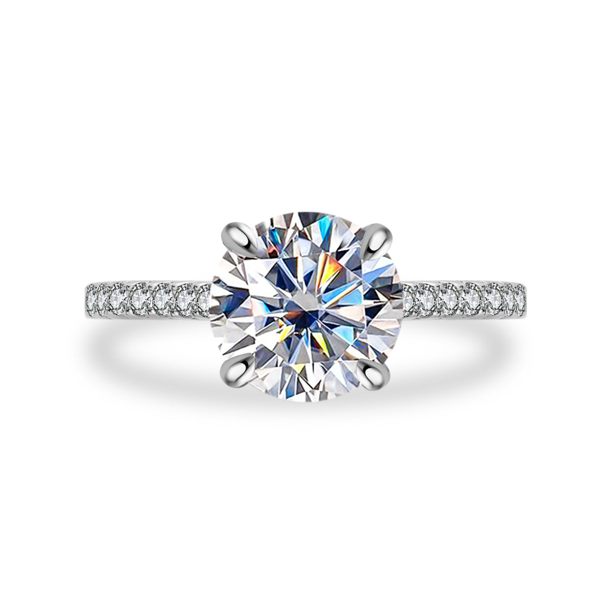 S925 Sterling Silver Women’s Round Center