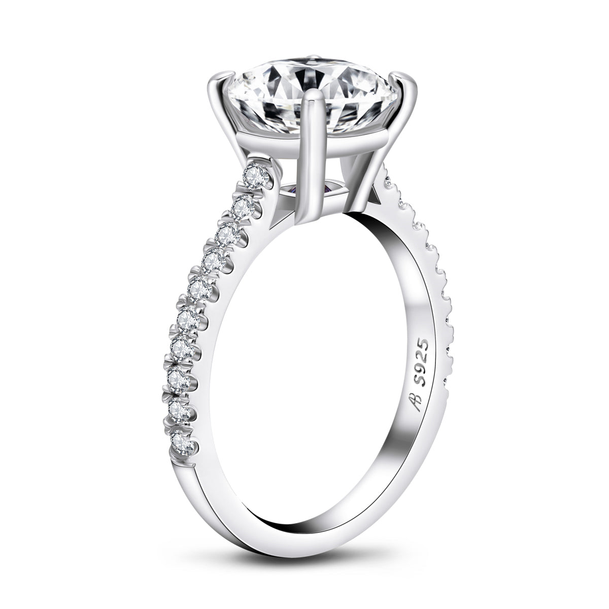 S925 Sterling Silver Women’s Round Center