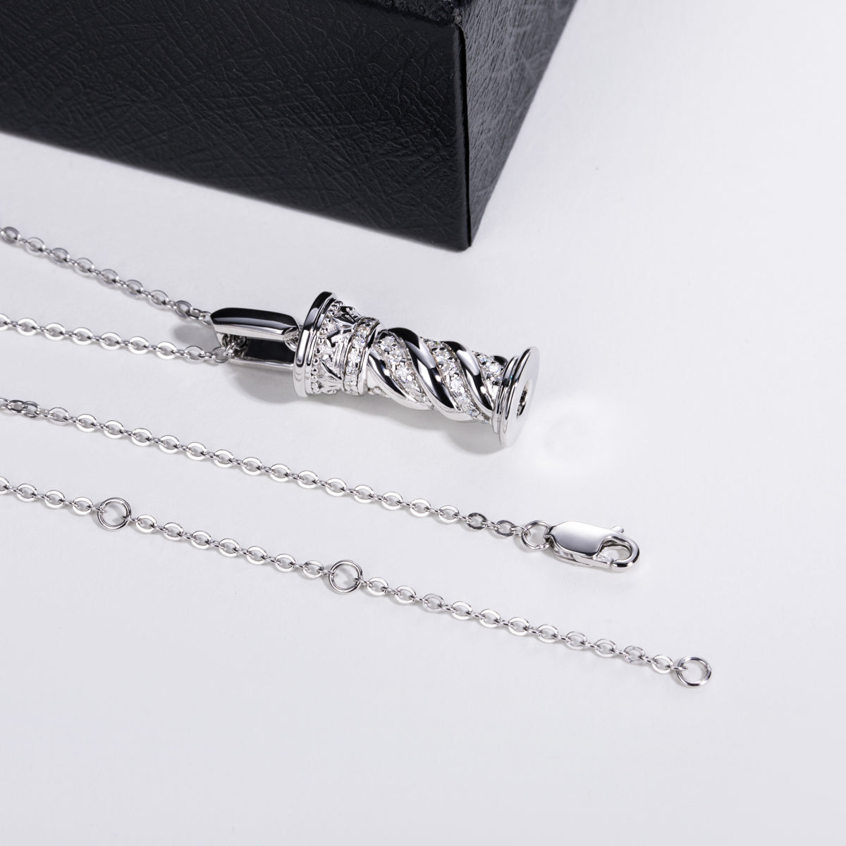 S925 Sterling Silver Full Paved Moissanite Roman Column Pendant