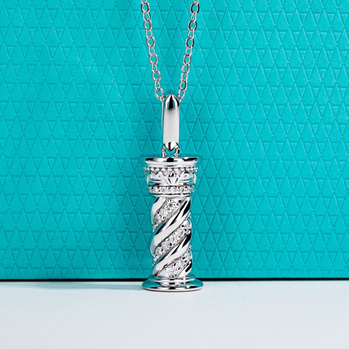 S925 Sterling Silver Full Paved Moissanite Roman Column Pendant