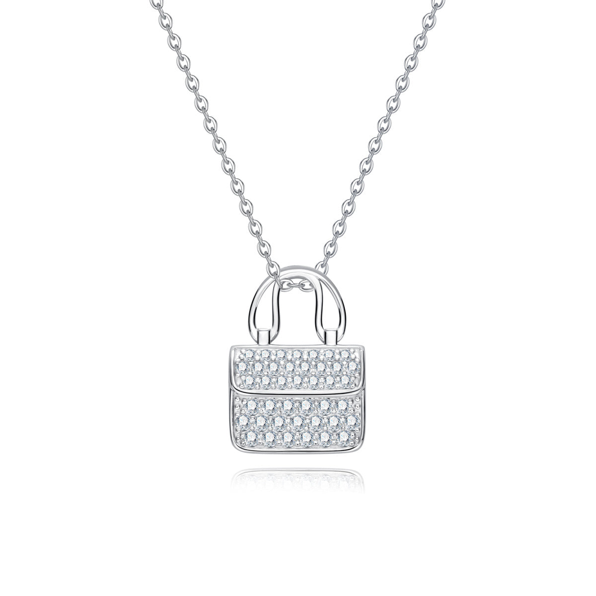 S925 Sterling Silver Full Paved Moissanite Handbag Pendant
