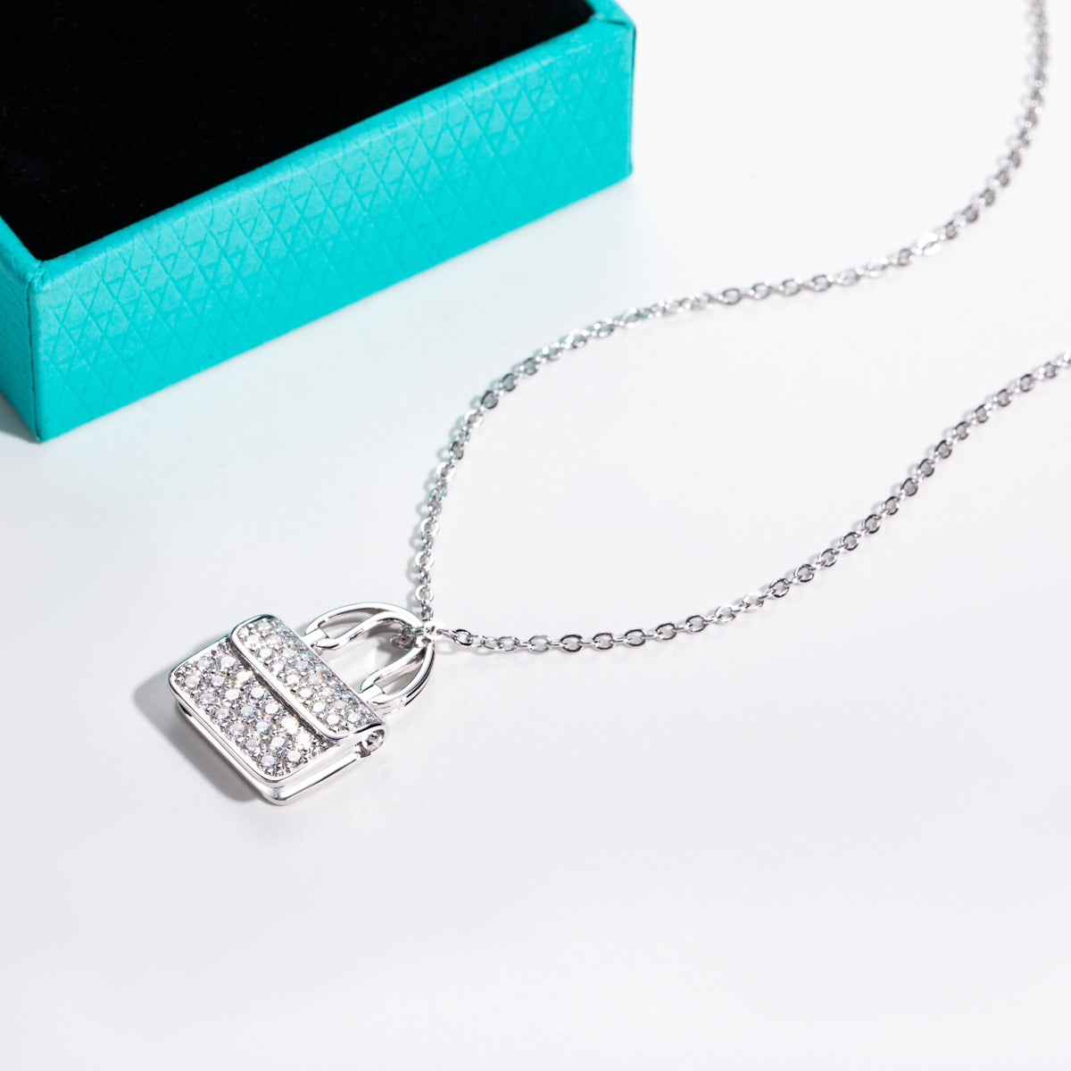 S925 Sterling Silver Full Paved Moissanite Handbag Pendant