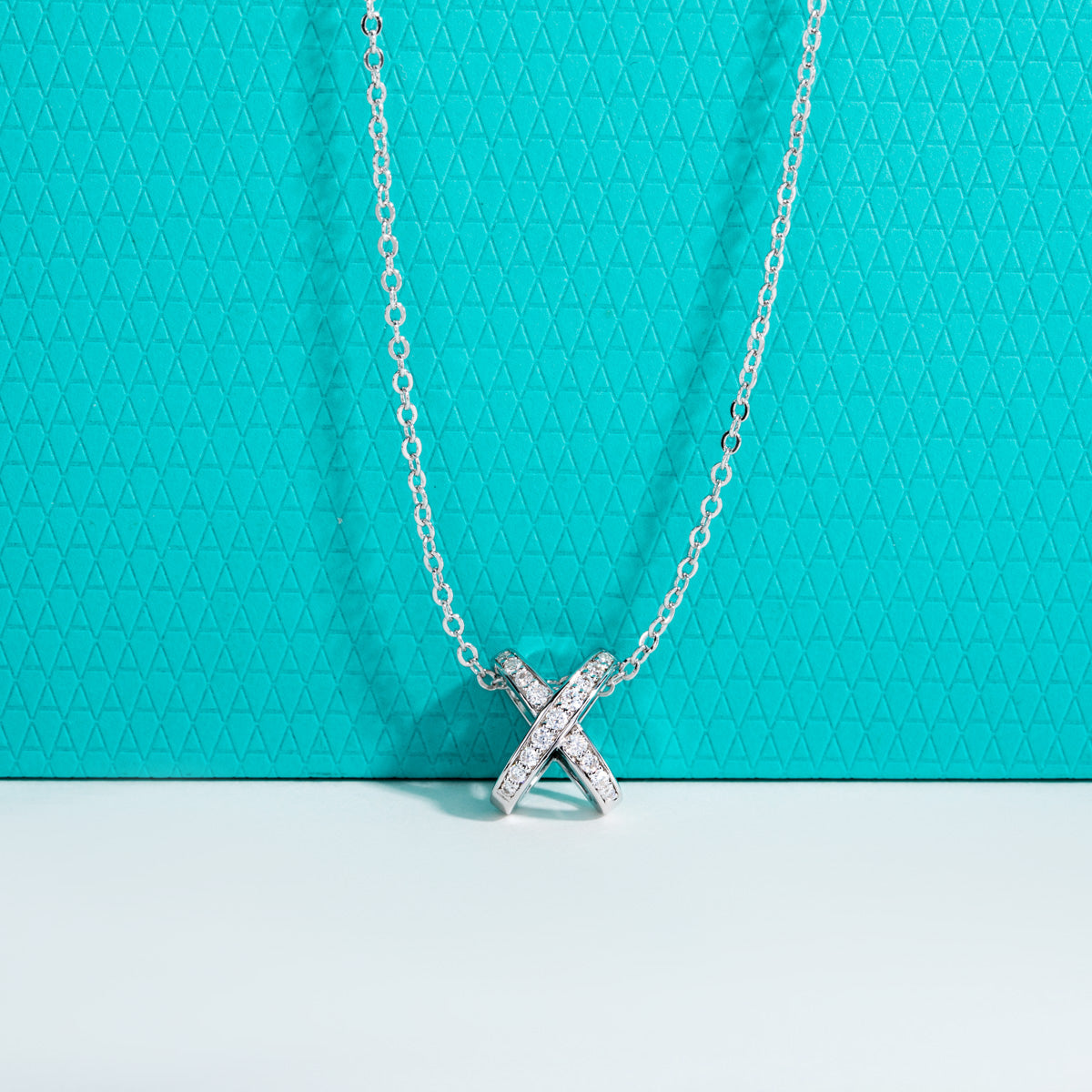 S925 Sterling Silver Moissanite Cross X-Shaped Pendant