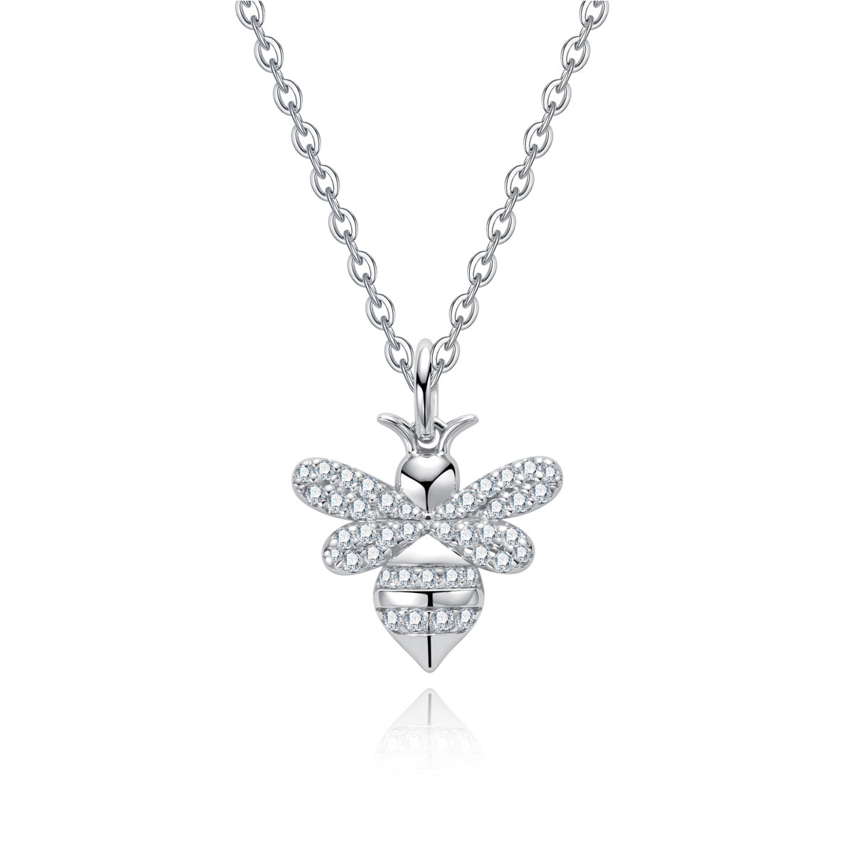 S925 Sterling Silver Moissanite Little Bee Pendant