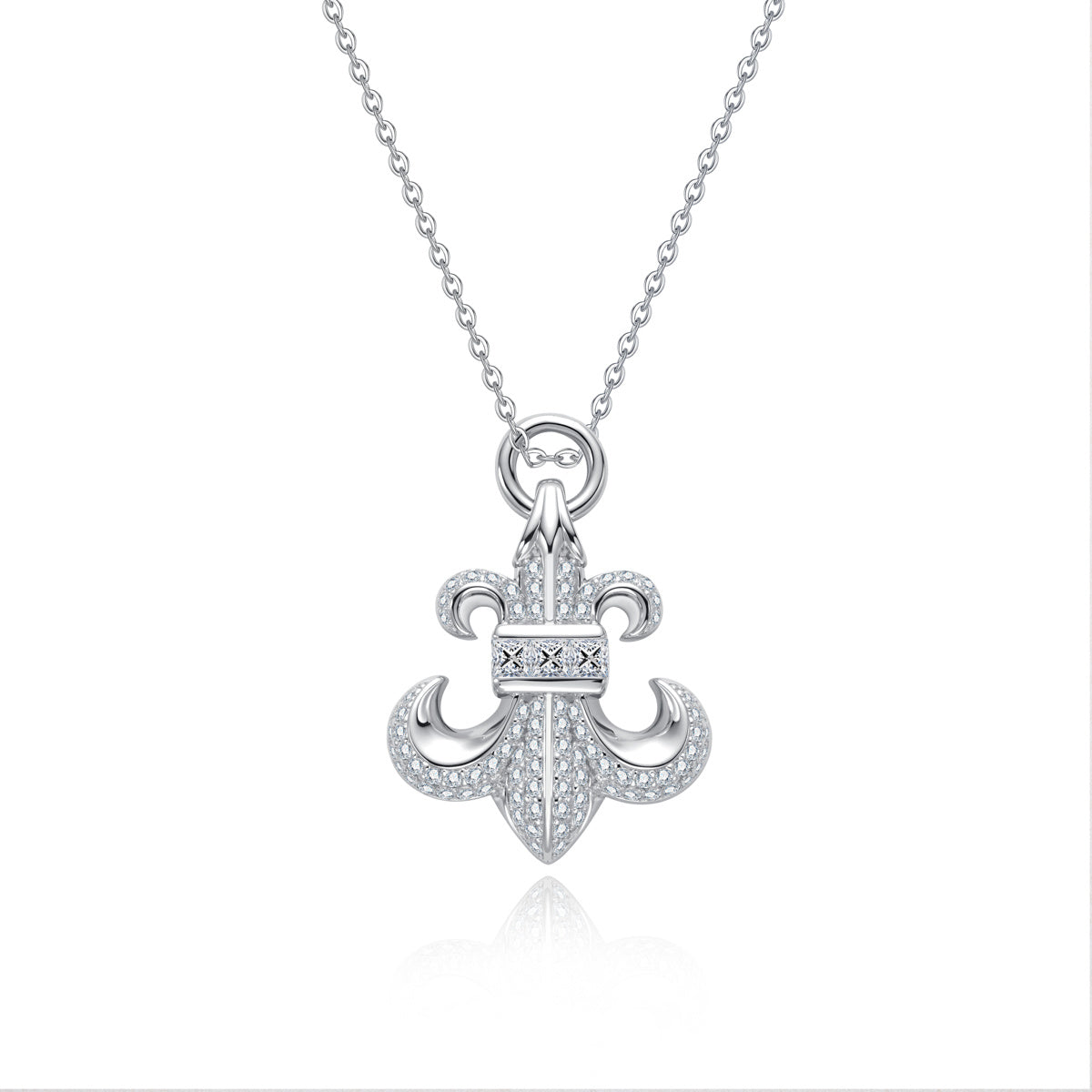 S925 Sterling Silver Moissanite Iris Pendant
