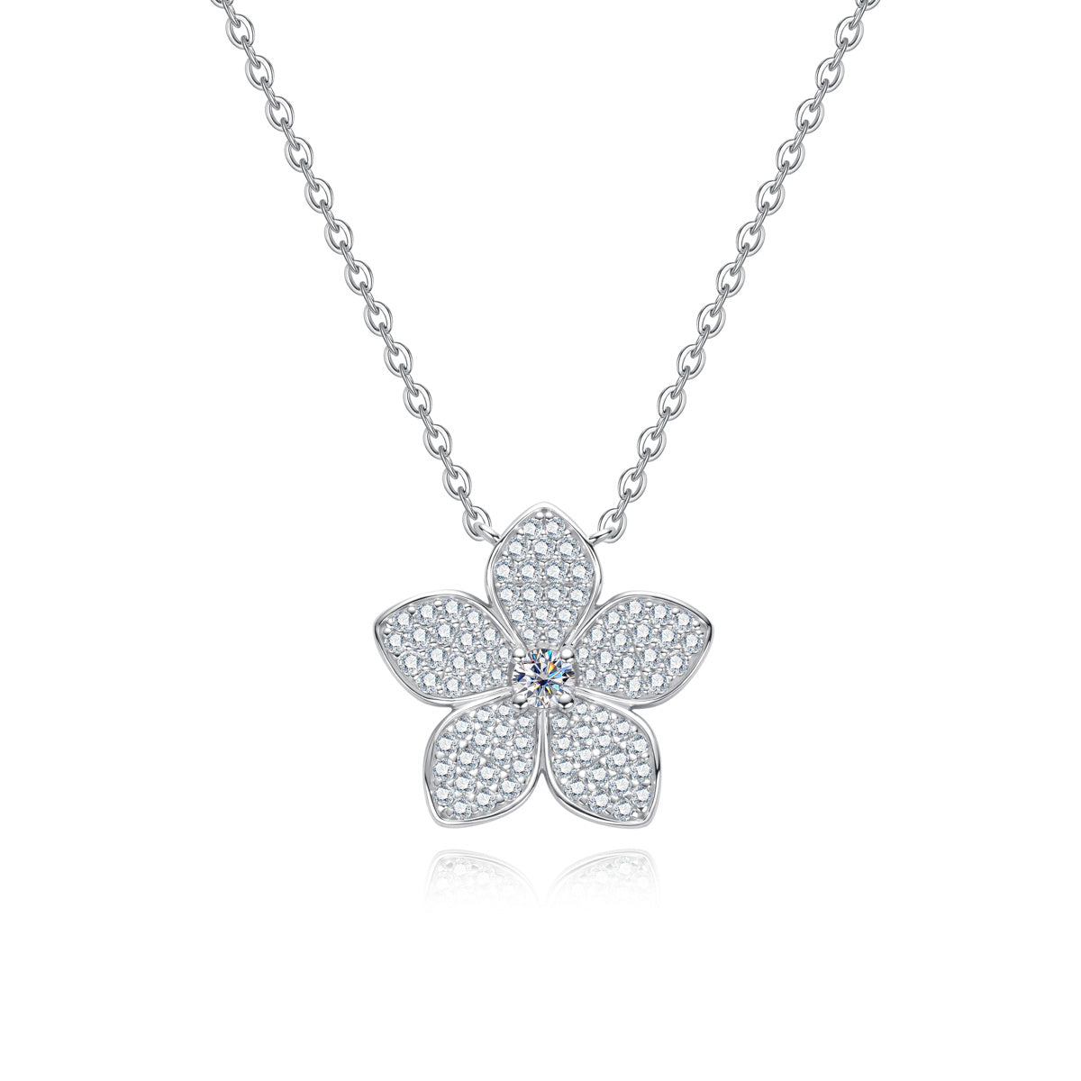 S925 Sterling Silver Moissanite Four-Leaf Clover Clavicle Necklace