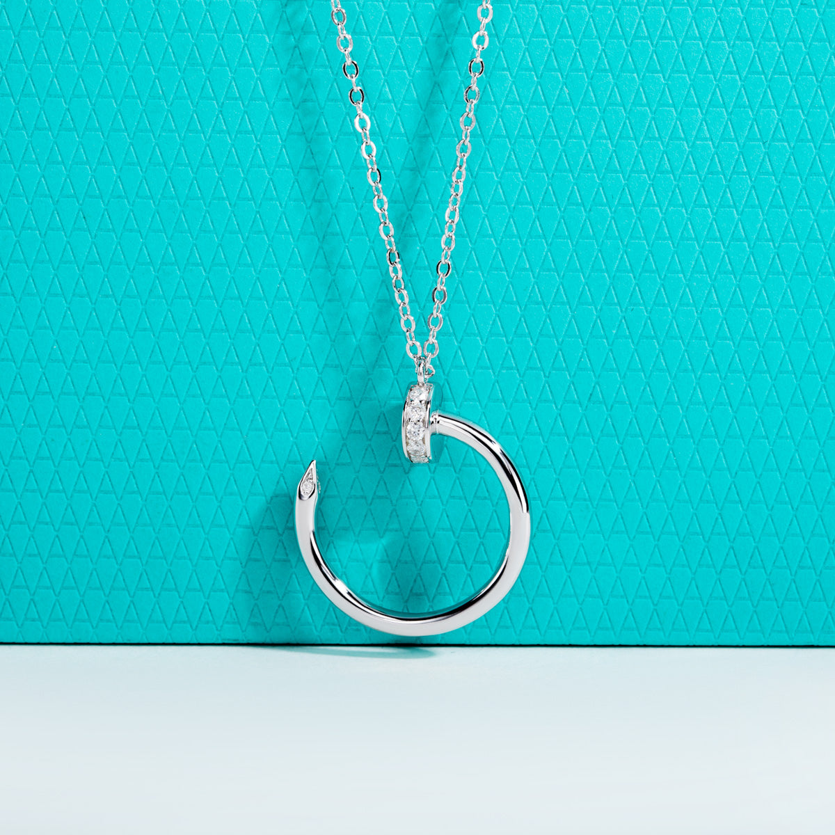 S925 Sterling Silver Moissanite Nail Clavicle Chain