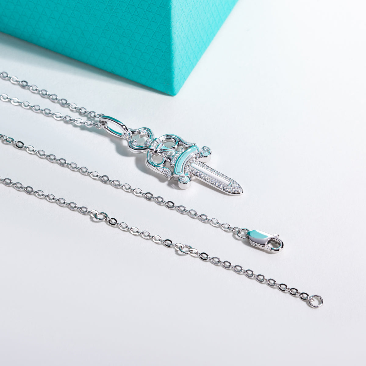 S925 Sterling Silver Moissanite Sword Pendant