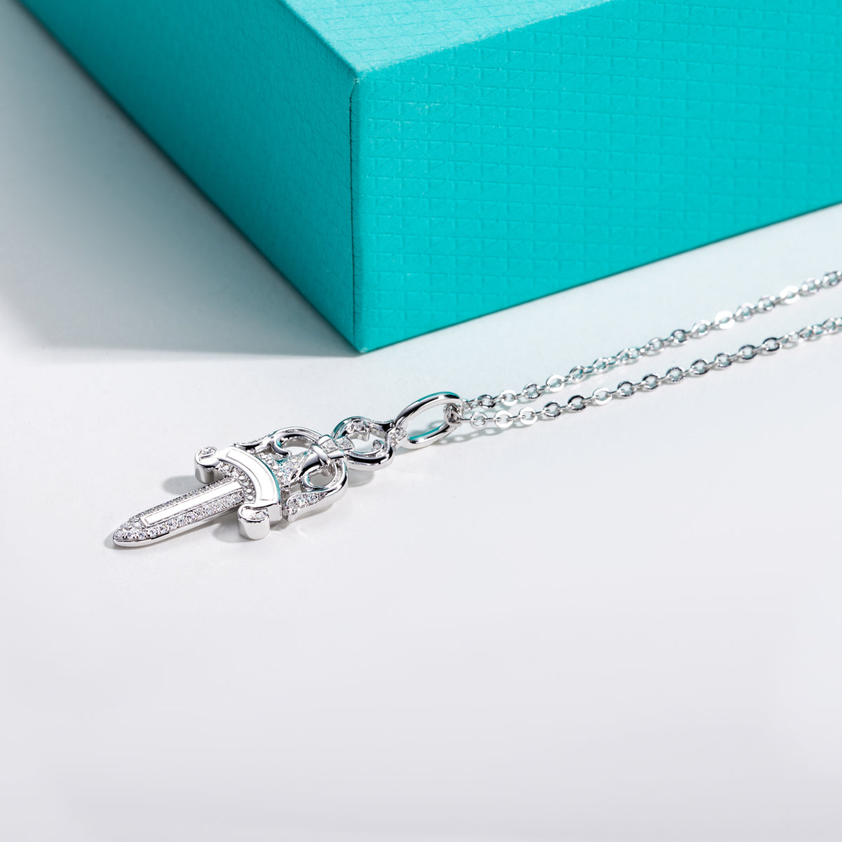 S925 Sterling Silver Moissanite Sword Pendant