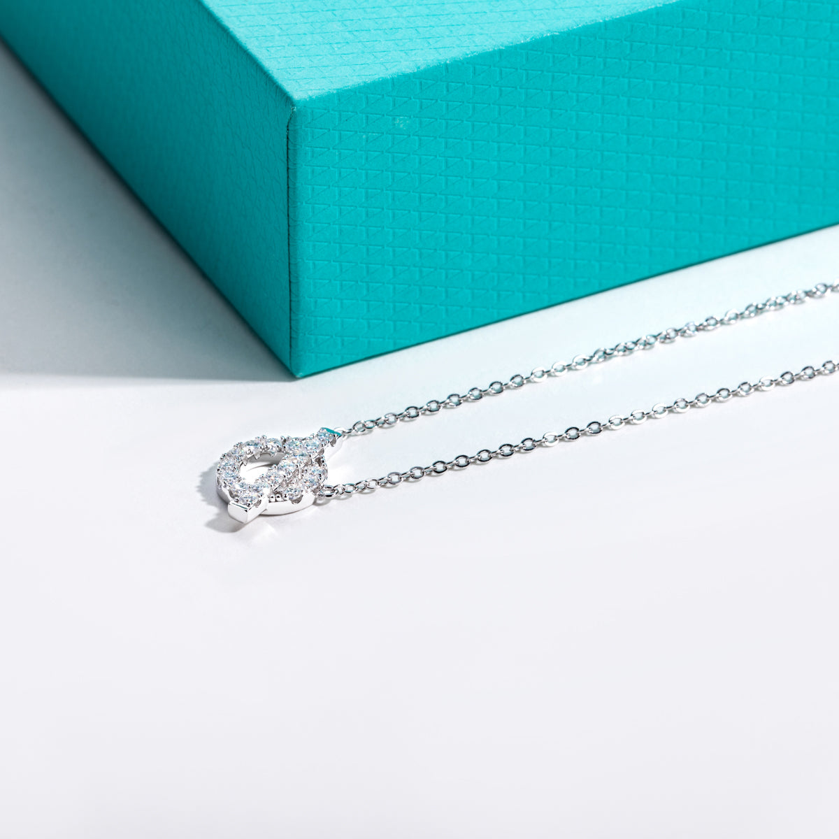 S925 Sterling Silver Full Paved Moissanite Small Q Clavicle Necklace