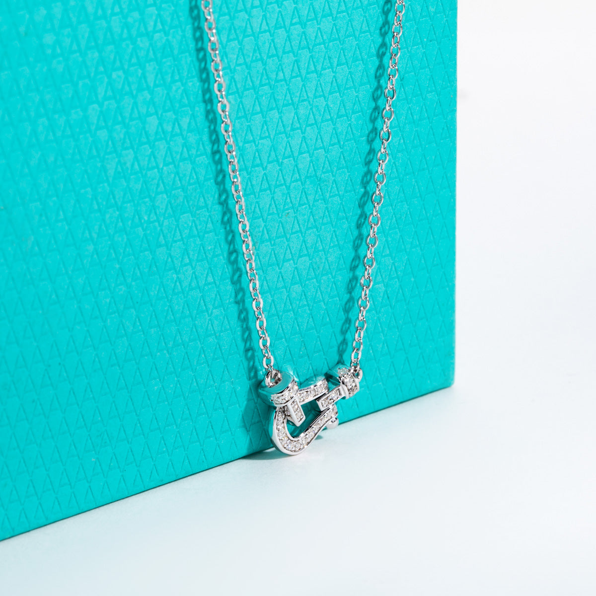 S925 Sterling Silver Moissanite Horseshoe Necklace