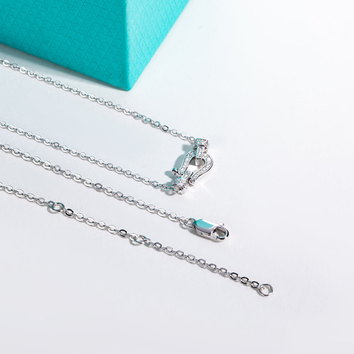 S925 Sterling Silver Moissanite Horseshoe Necklace