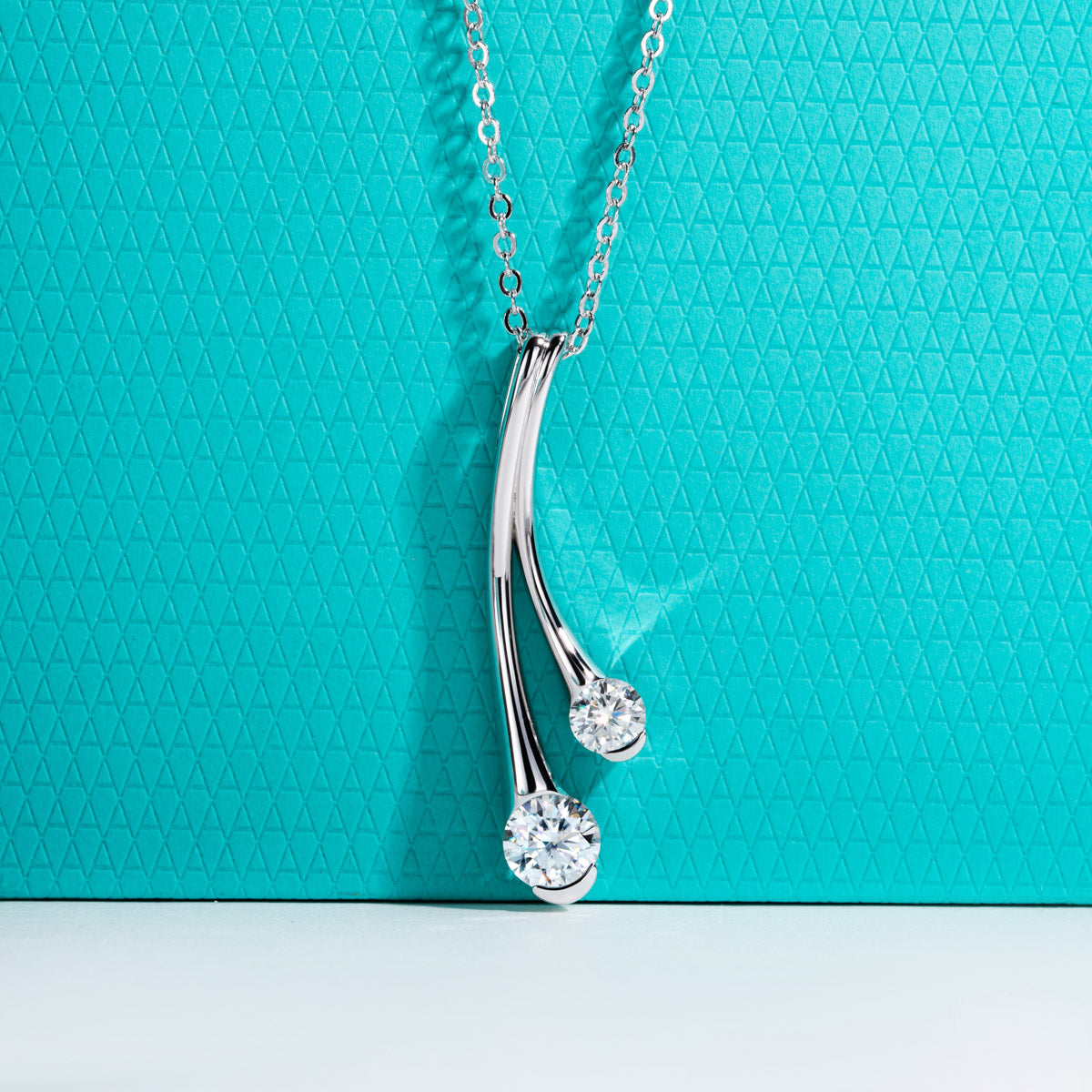 S925 Silver Pear Shape Moissanite Mermaid Tear Clavicle Necklace