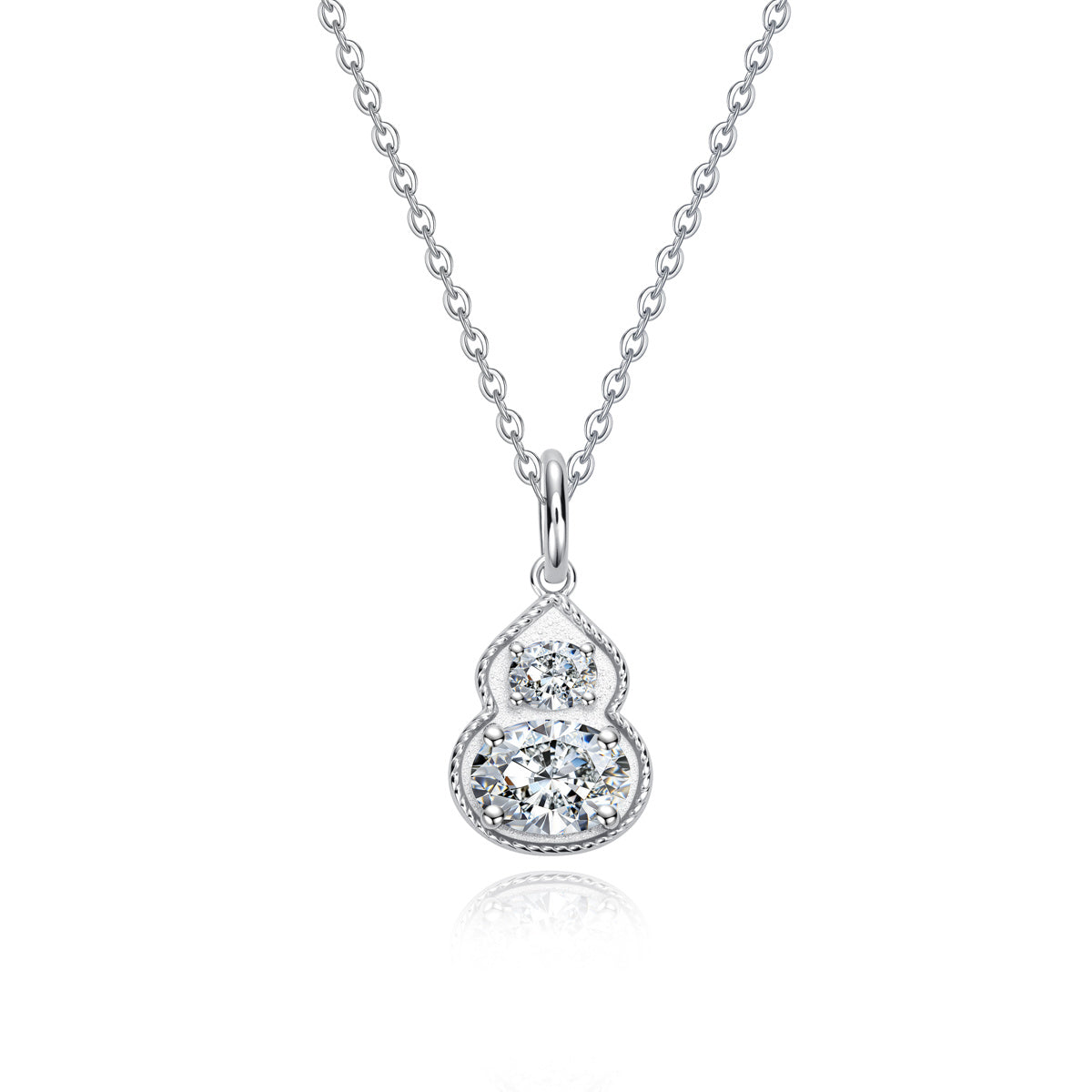 S925 Sterling Silver Moissanite Gourd Pendant