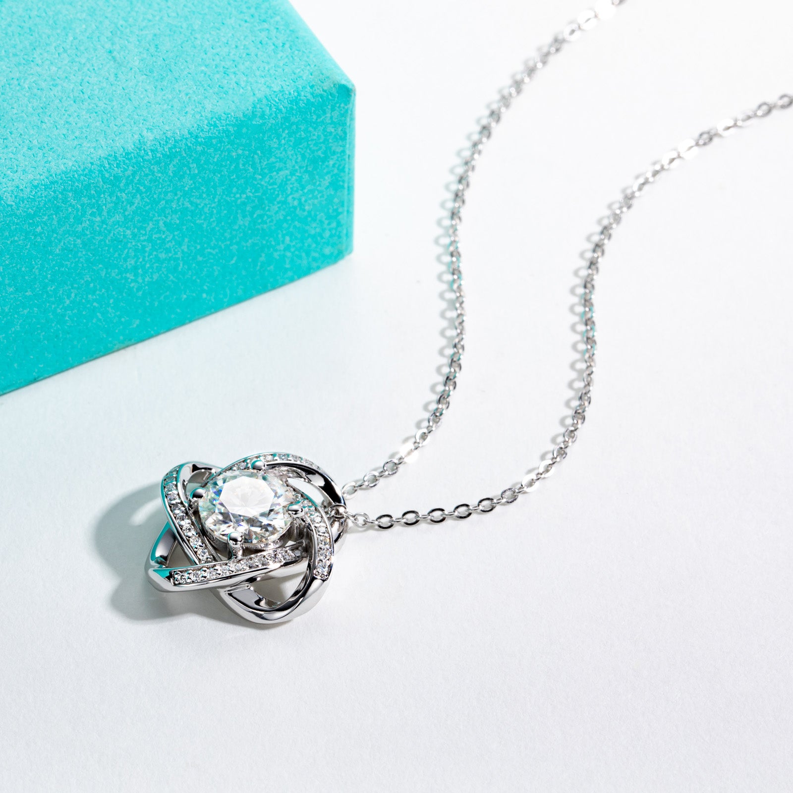 AnuClub Moissanite Pendant Satellite Necklace 3.24cttw(2ct Center Stone) D Color VVS1 925 Sterling Silver Adjustable Necklace Gift for Women Wife Her with Certificate
