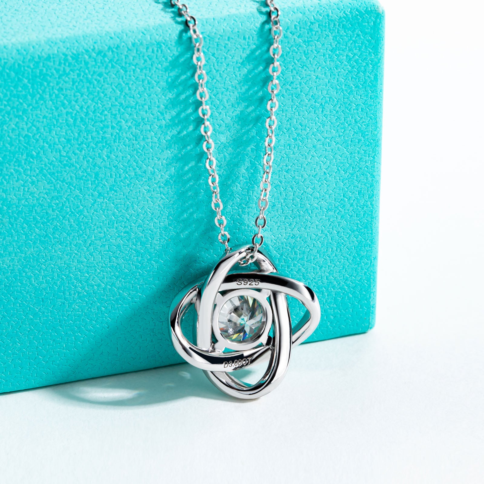 AnuClub Moissanite Pendant Satellite Necklace 3.24cttw(2ct Center Stone) D Color VVS1 925 Sterling Silver Adjustable Necklace Gift for Women Wife Her with Certificate