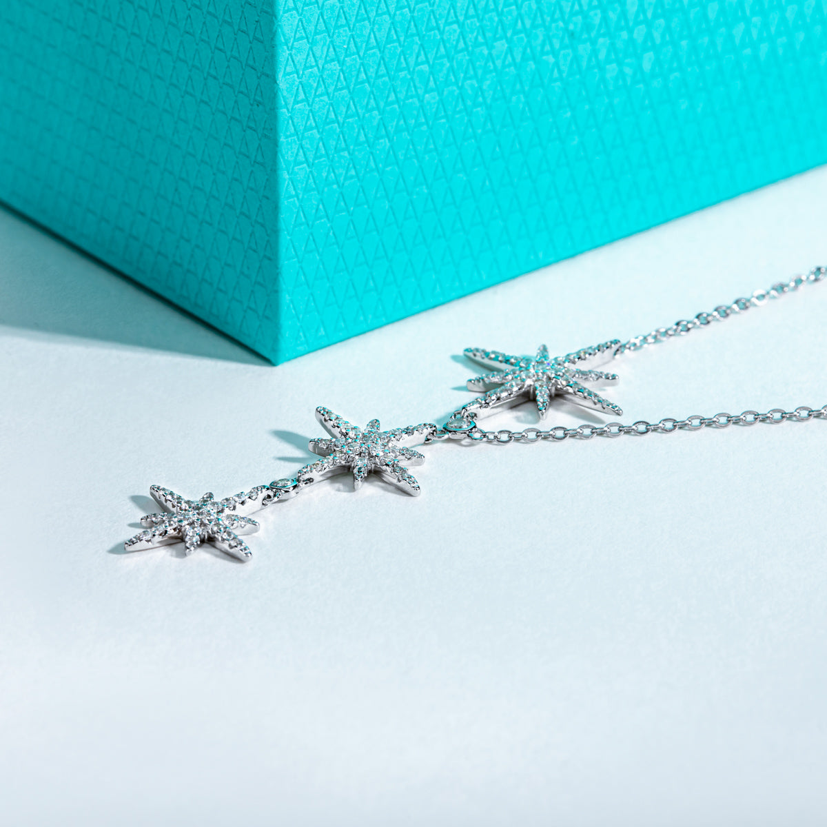 S925‑Silver Eight‑Pointed Star Moissanite Necklace